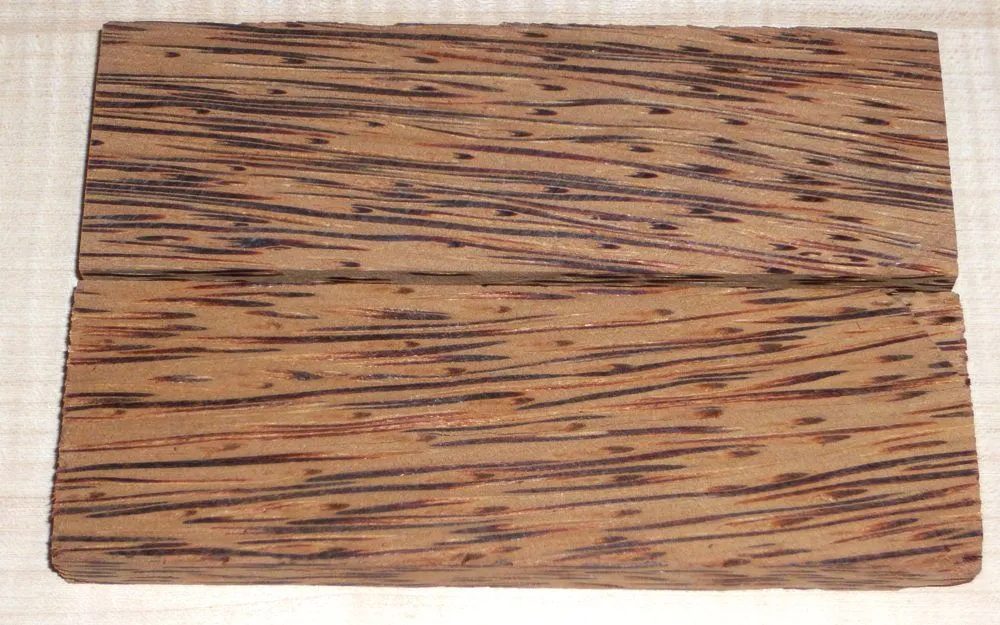 Palm Wood Red Knife Scales 120 x 40 x 10 mm