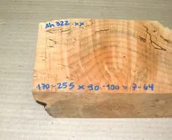 Ah322  Oregon Maple Spalted 170 - 255 x 90 - 100 x 7 - 64 mm