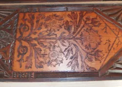 Kerb.1 Antique Wood Panel pair with notch carving 1020 x 235 x 7 mm