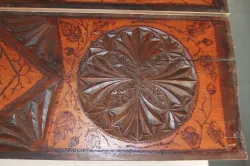 Kerb.1 Antique Wood Panel pair with notch carving 1020 x 235 x 7 mm