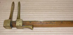Antique english Brass and Boxwood Caliper Tool marked F.B. Cox