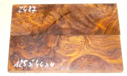 2487 Wüsteneisenholz Maser Griffschalen unpaarig 125 x 40 x 9 mm