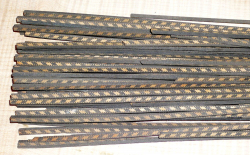 In112 Antike Intarsienbänder Biedermeier Bordüren Bandintarsien 3 Stck a 950 x 6 x 4 mm