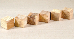 Ol063 Wild Olive Wood Assortment 6 Cubes a 40 x 40 x 40 mm