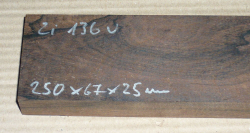 Zi136 Ziricote Small Board 250 x 67 x 25 mm
