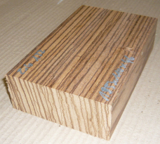 Zeb177 Zebrawood Block 185 x 110 x 46 mm