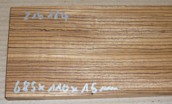 Zeb184 Zebrawood Board 685 x 110 x 15 mm