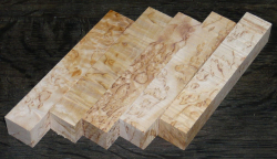 Bik015 Karelian Birch Burl Set of 5 Penblanks 120 x 20 x 20 mm