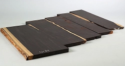 Gr044 African Blackwood Set of 5 Remnats with Sapwood ca. 270 x 80 x 10 mm