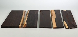 Gr044 African Blackwood Set of 5 Remnats with Sapwood ca. 270 x 80 x 10 mm