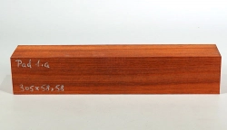 Pad001 Padauk, Coral Wood Blank 305 x 58 x 58 mm