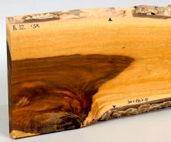 Po032 Lignum Vitae, Guaiacum Board with natural edges 310 x 120 x 15 mm