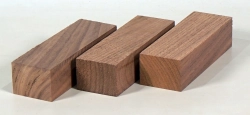 Nb057 Nussbaum, Schwarznuss Messergriffblock 3er Set 120 x 40 x 30 mm