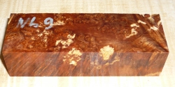 Nb009 Nussbaum Maser kaukasisch stabilisierter Griffblock 120 x 40 x 30 mm