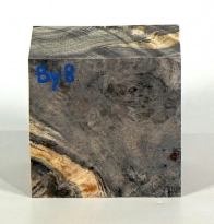 By008 Buckeye Burl stabilisiert Block 75 x 75 x 48 mm