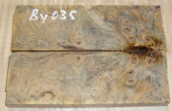 By035 Buckeye Burl stabilisierte Messergriffschalen 120 x 40 x 10 mm