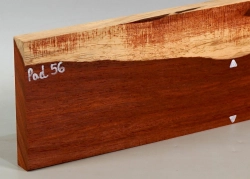 Pad056 Padouk, Korallenholz Brettchen 306 x 62 x 20 mm
