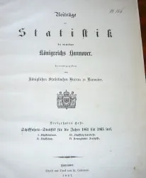 Beiträge zur Statistik des vorm. Königreichs Hannover 1861